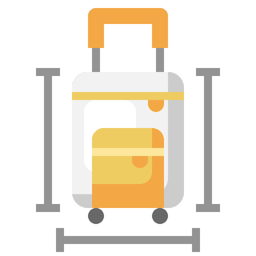 Size bag measure airport icon