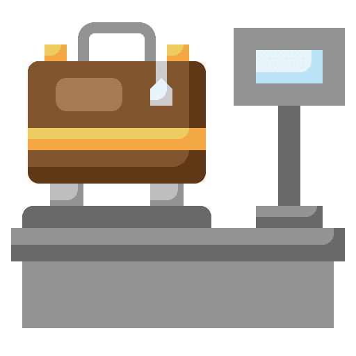 Weight limit airport luggage scale icon Weight limit airport luggage scale icon