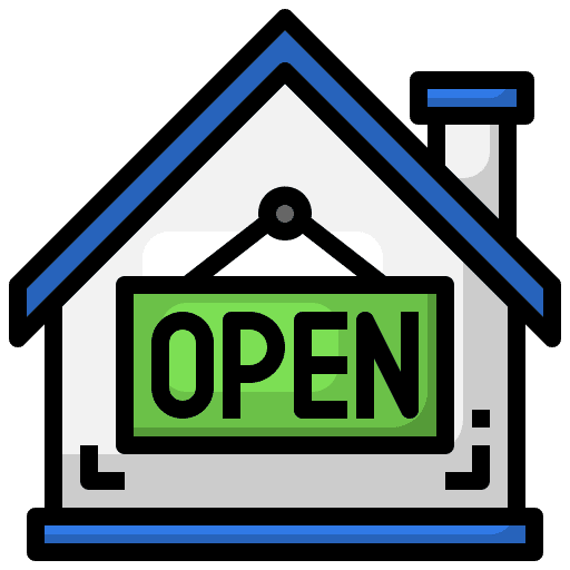 Open home open real estate icon