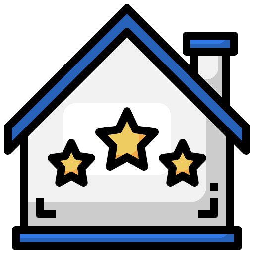 Rating house feedback marketing icon