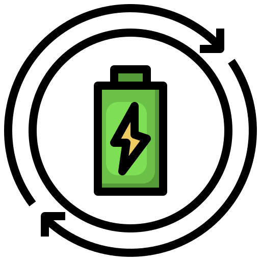 Recycling renewable energy eco battery ecology and environment icon
