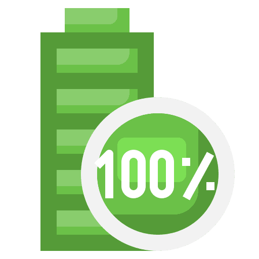 Battery power percentage 100 icon