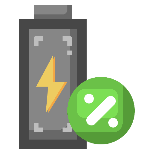 Percent electronics battery status full battery icon Percent electronics battery status full battery icon