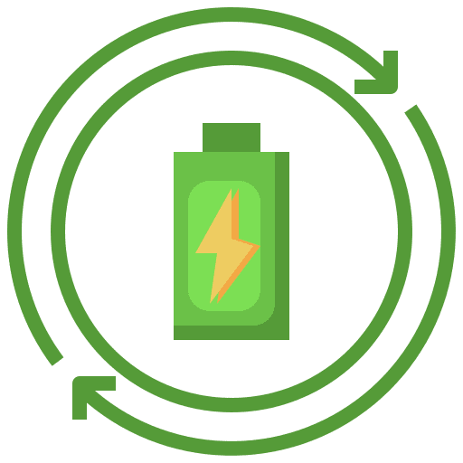 Recycling rechargeable battery renewable energy recycling icon