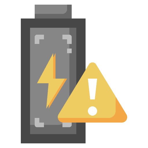 Alert battery power danger icon Alert battery power danger icon