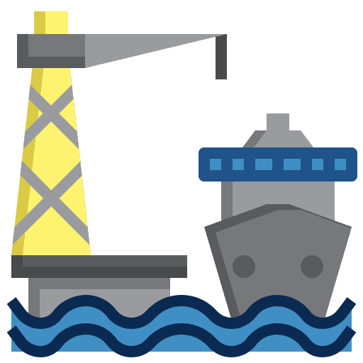 Port industry crane cargo icon