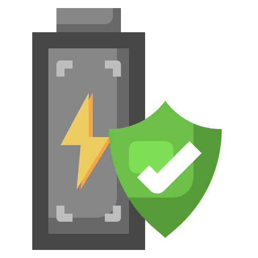 Protected shield guard battery icon Protected shield guard battery icon