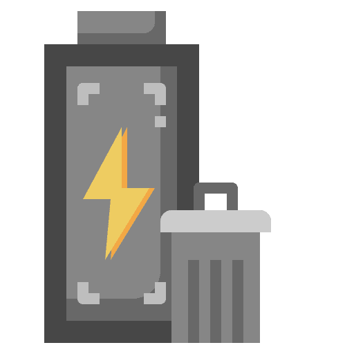 Rubbish battery rubbish trash icon Rubbish battery rubbish trash icon
