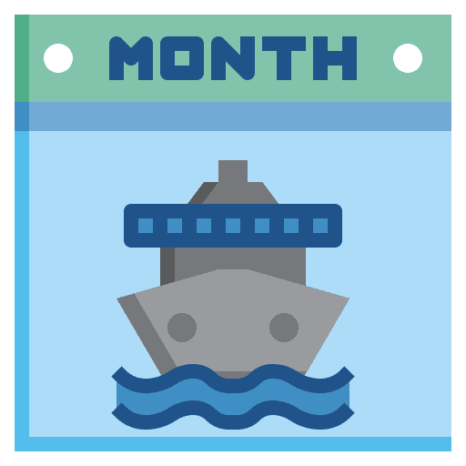 Calendar cruise time travel icon