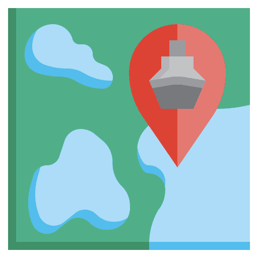 Map cruise maps and location trip icon