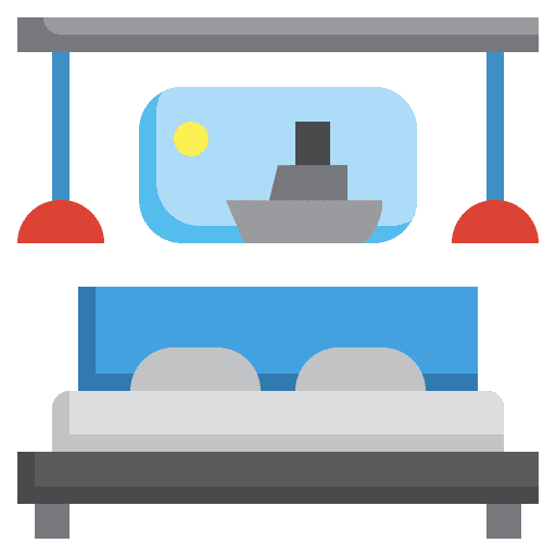 Room cruise ship room holidays icon