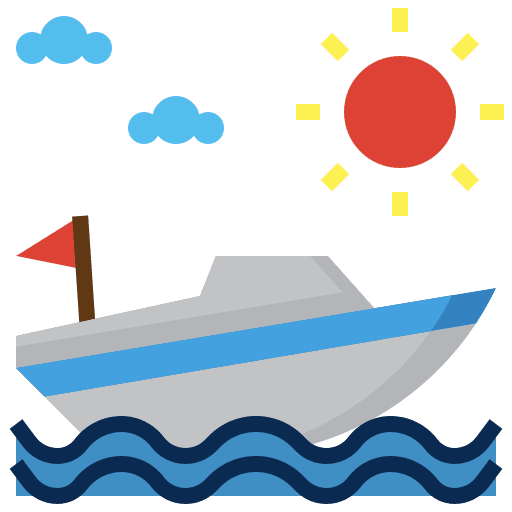 Speedboat transportation boat motor icon