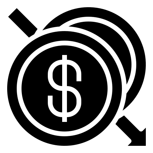 Coin business and finance loss money icon