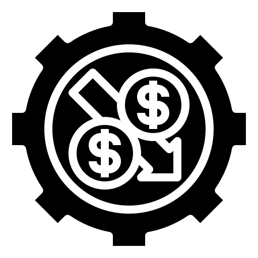 Gear drop arrow down icon Gear drop arrow down icon