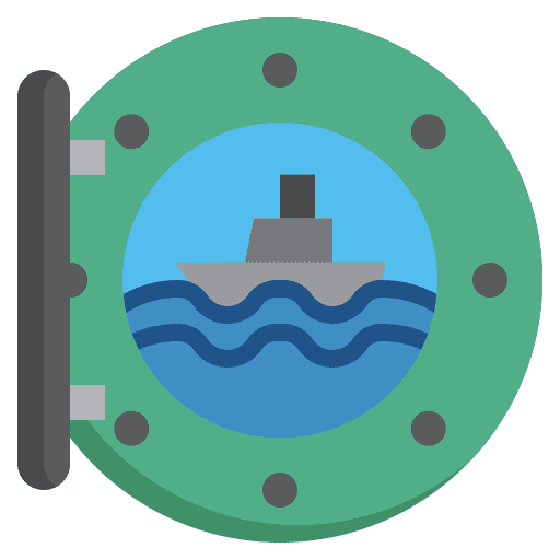Porthole view ferry ship icon