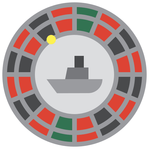 Roulette wheel casino gaming icon