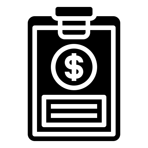 Clipboard cash file finance icon Clipboard cash file finance icon
