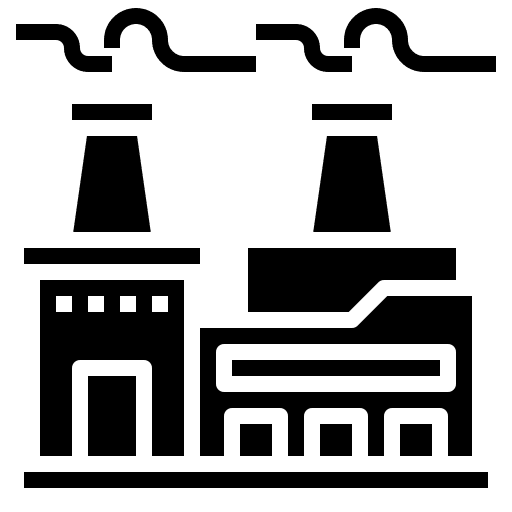 Factory industry production company icon Factory industry production company icon