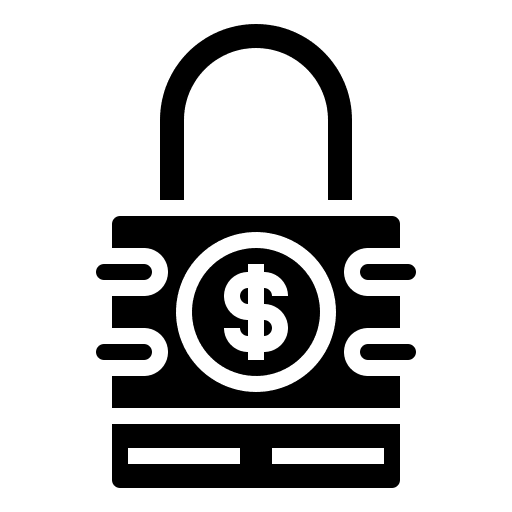 Lock account debtor financial lock icon Lock account debtor financial lock icon