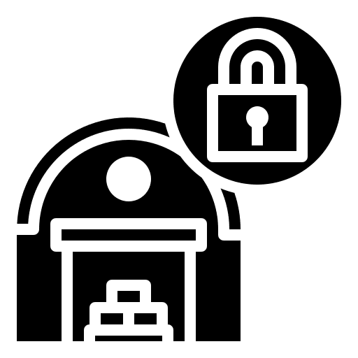 Lock stock shipping and delivery padlock icon