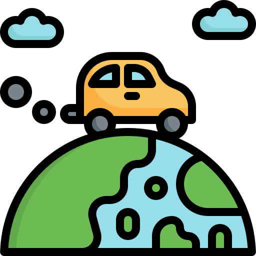 Car contamination transportation planet icon