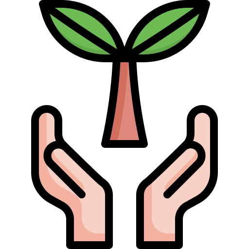 Plant save nature botanical hand gesture icon