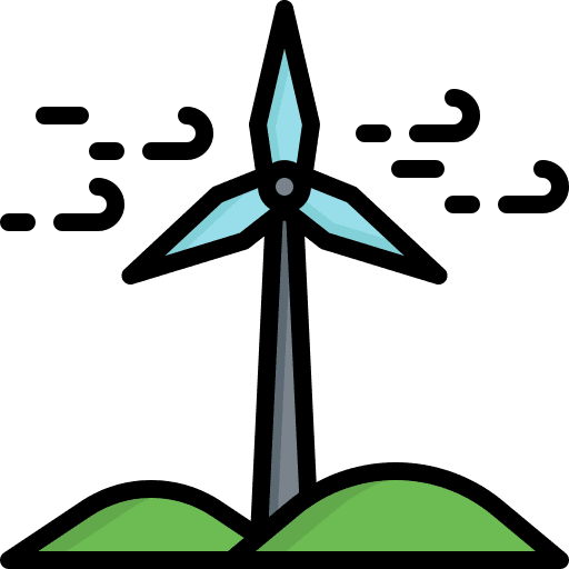 Wind turbine sustainability ecology and environment green energy icon