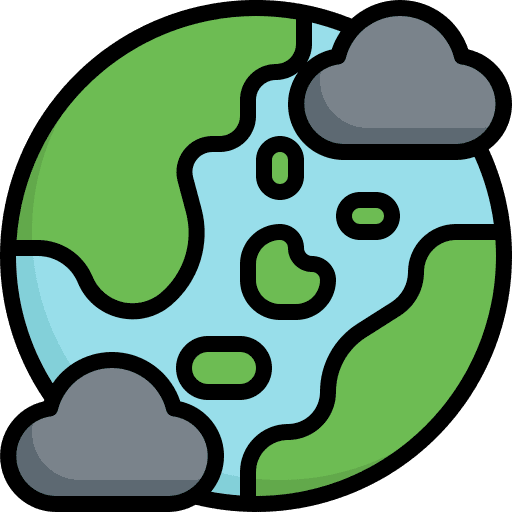 World contamination cloud atmospheric pollution icon