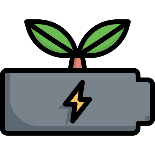 Battery sprout plant green power icon Battery sprout plant green power icon