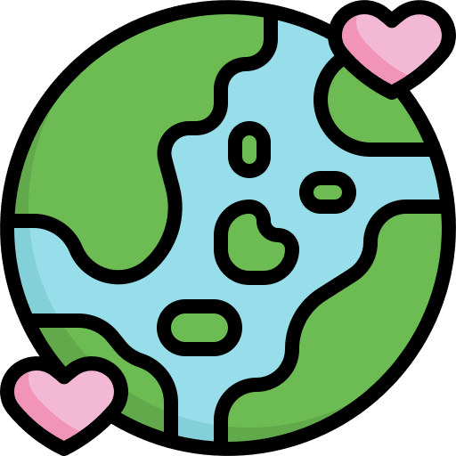 Planet earth love save the planet heart icon Planet earth love save the planet heart icon