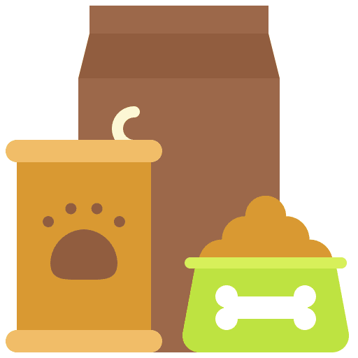 Pet food food and restaurant dog food packaging icon