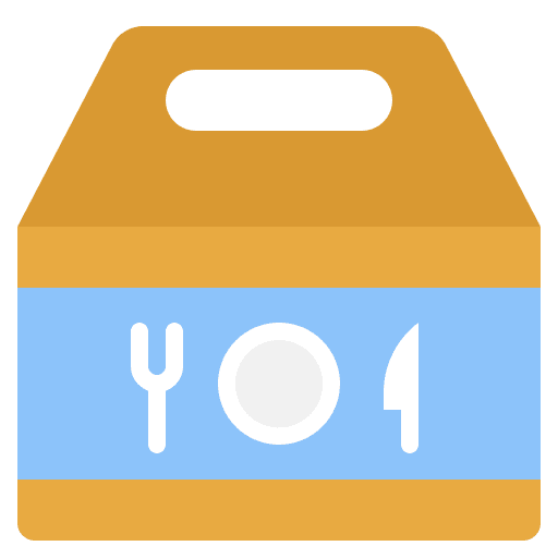 Take away delivery to go meal icon