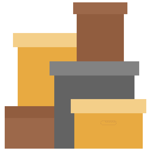 Boxes shipping and delivery storage files and folders icon