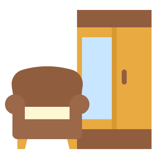 Furniture and hosehold interior furniture cabinet icon
