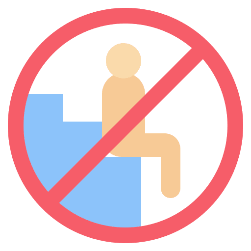 No sitting danger sit signaling icon