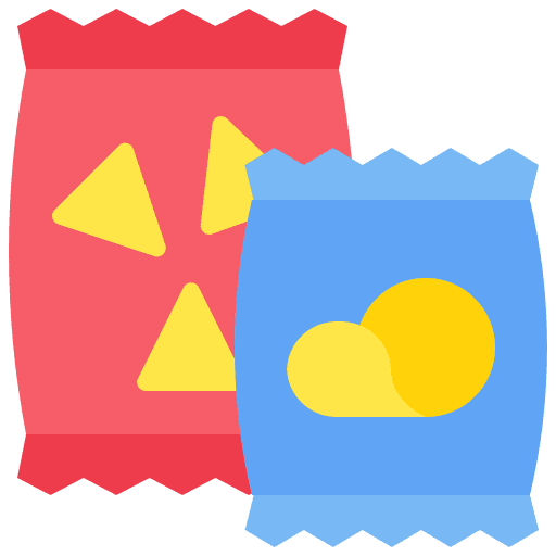 Snacks potato crisps junk food icon