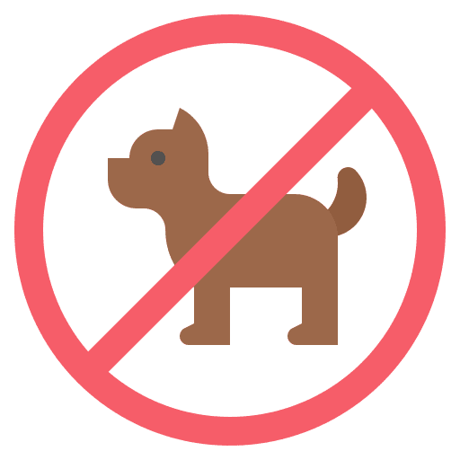 No pets allowed forbidden pet warning icon