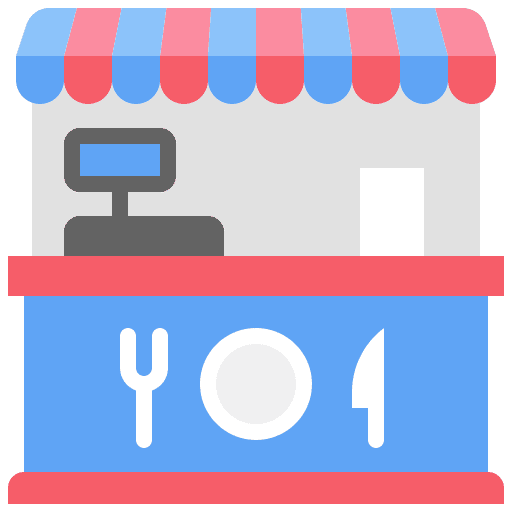 Food stall kiosk food stall commerce and shopping icon