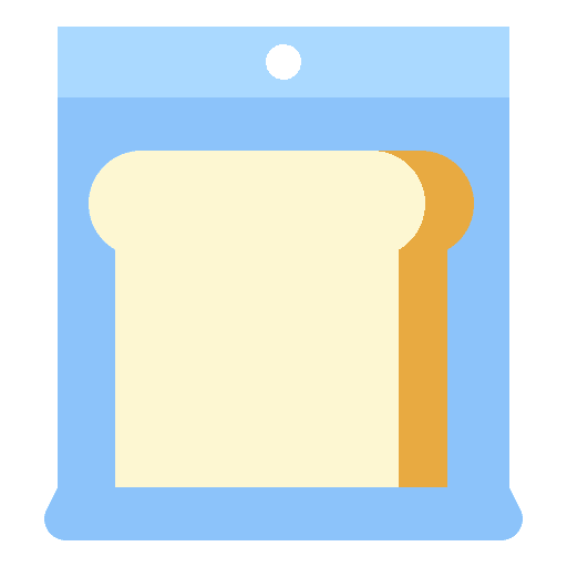 Bread bread plastic bag business and finance icon