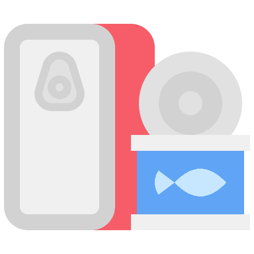 Canned food can sardine animals icon