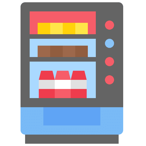 Vending machine commerce and shopping food vending machine icon