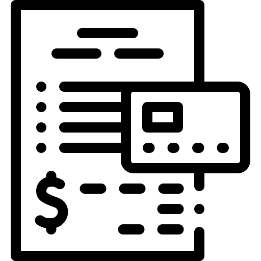 Credit card financial dollar report icon
