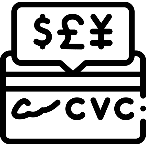 Credit card international currency multi icon