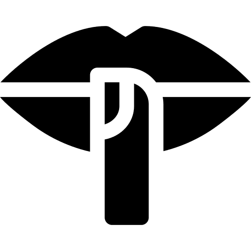 Silence lips signaling whisper icon