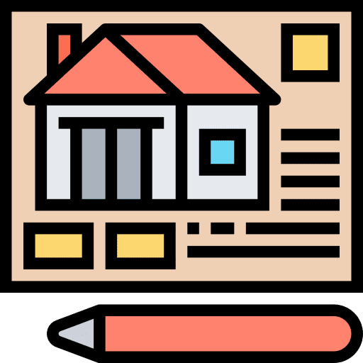 Blueprint architecture and city house house plan icon