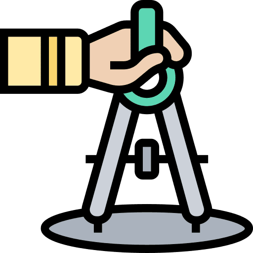 Drawing compass circle education precision icon