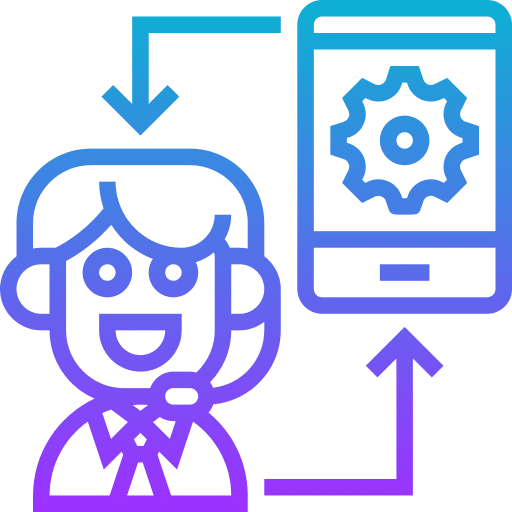 Call center management customer service smartphone icon Call center management customer service smartphone icon