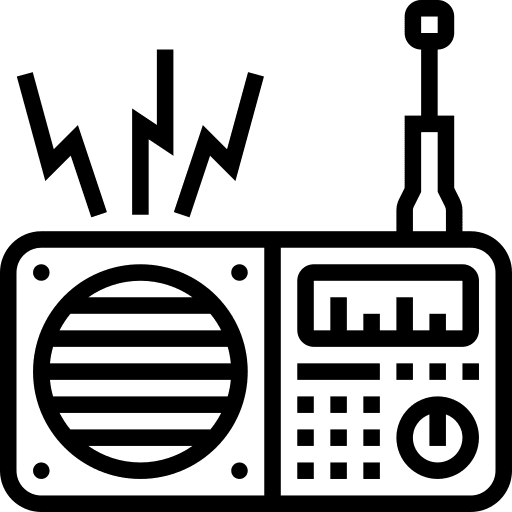 Radio broadcast electronics radio icon