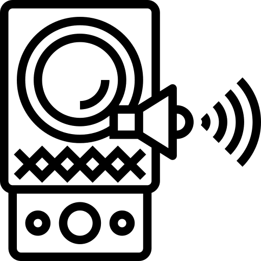Speaker music and multimedia audio electronics icon