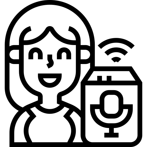 Voice assistant woman people voice control icon